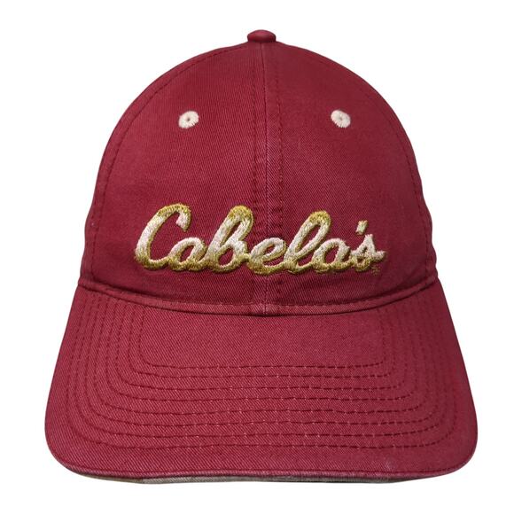 Cabela's World's Foremost Outfitters Strapback Baseball Cap Red One Size Kudzu - Picture 1 of 9